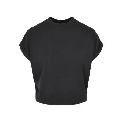 Bild av Urban Classics Ladies Short Pigment DYE CUT ON Sleeve TEE Tshirt bas, Storlek: XS, Schwarz