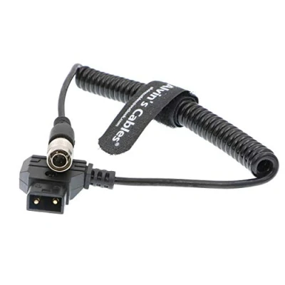 Bild av Alvin&#039;s Cables Hirose 4 stifts hane till Anton Bauer D Tap upprullad strömkabel för Sound Devices ZAXCOM