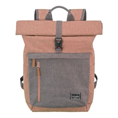 Bild av Travelite Unisex basics Rollup ryggsäck (1 pack), Rosa/grå, 60 cm/35 Liter, Företag