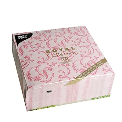 Bild av Papstar, 50 servetter &quot;ROYAL Collection&quot; 1/4 vikta 40 cm x fuchsia &quot;Damascato&quot;, #85002
