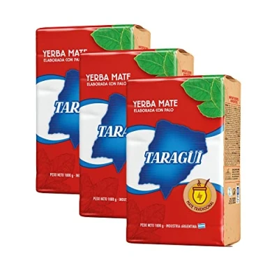 Bild av 🌿Yerba Mate Taragui Con Palo 3 kg (3x1kg)+ Presentprov (40g):🧉Rik på antioxidanter och vitaminer, påskyndar ämnesomsättningen, utan socker!