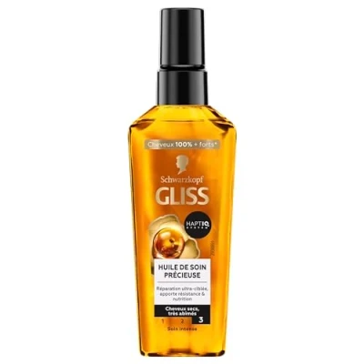 Bild av Schwarzkopf GLISS värdefull vårdolja ultra målinriktad reparation ger motstånd och näring Haptiq System torrt mycket skadat hår 100% starkare intensiv vård 75 ml