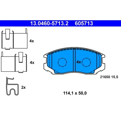 Bild av ATE 13.0460 5713.2 Jeu de plaquettes frein avec indicateur d&#039;usure accessoires DAIHATSU: Terios I, II