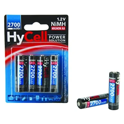 Bild av HyCell uppladdningsbart batteri Mignon AA 2700 mAh NiMH utan minneseffekt 4 pack fotobatteri digitalkamera leksaksbatteri