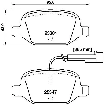 Bild av HELLA 8DB 355 031 561 Jeu de plaquettes frein contact signal d&#039;usure inclus FIAT: 500 3 portes, C Cabriolet