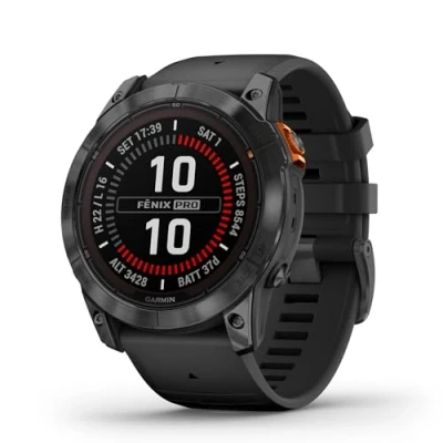 Bild av Garmin fenix 7X Pro Sol, Smartklocka, Slate Gray Stl w/Black Bnd