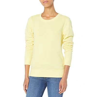 Bild av Amazon Essentials dam fransk frotté fleece rund hals sweatshirt (finns i plusstorlek), ljusgul, X Large