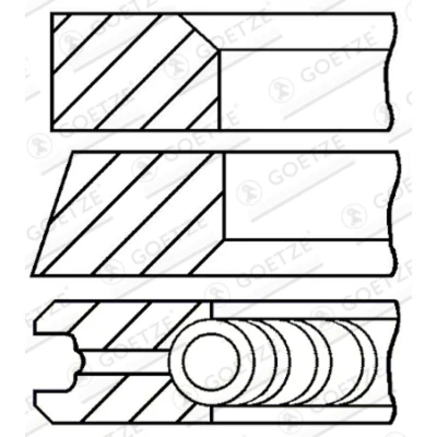 Bild av GOETZE ENGINE LKZ Ring 08 123400 30 Jeu De Segments Pistons 76 RENAULT: CLIO 3, DACIA: Duster SUV, NISSAN: Qashqai / Qashqai+2 I