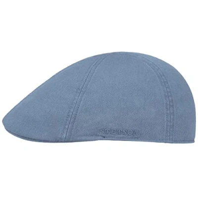 Bild av Stetson Texas Cotton Flat Cap med UV Skydd Damer/Herrar keps bomullskeps solkeps skärm Sommar Vinter M (56 57 cm) duvblå
