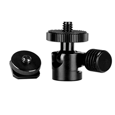 Bild av koolehaoda 1/4 mini kulhuvud och het sko monteringsadapter för kamera video ljus stativ monopod (1/4 kulhuvud)