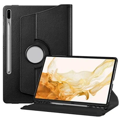 Bild av Fintie Fodral för Samsung Galaxy Tab S8 Plus 2022/Tab S7 FE 2021/Tab 2020 12,4 tum, 360 graders roterande justerbart skyddsfodral med S Pen hållare, Auto Sleep/Wake funktion, Svart