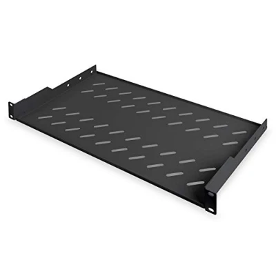 Bild av DIGITUS Hylla För fast installation 19 tum 1U Frontmontering Lastkapacitet 15 kg nätverksskåp &amp; serverskåp Från 450 mm skåpdjup Svart