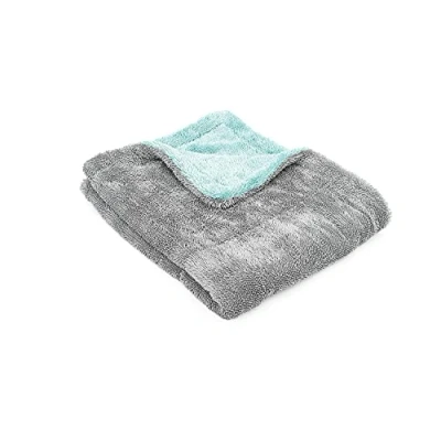 Bild av The Rag Company Liquid8r Absorberande 70/30 blandning mikrofiber torkhandduk för bilar, lastbilar, SUV:ar, säker detaljer + repfri, vridögla, 1100 gsm, 20 tum x 24 tum, Aqua blå/grå