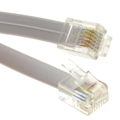 Bild av Platt RJ12 6p6c till kabel RJ11 kontakt med 6 trådar 1 m [1 meter/1m]
