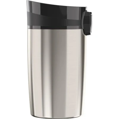 Bild av SIGG Miracle borstad isolerad kaffemugg (0,27 l), föroreningsfri och resemugg för kaffe, läckagesäker kaffetermos i rostfritt stål