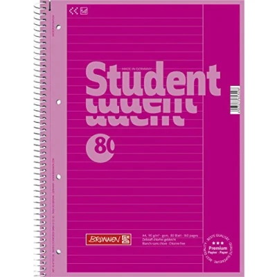Bild av Brunnen 1067925123 Anteckningsblock/collegeblock student färgkod (A4 linjerad, linjär 25, 90 g/m², 80 ark) rosa