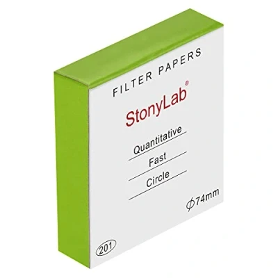 Bild av stonylab Kvantitativt Filterpapperscirklar, 100 Pack Snabb Cellulosafilterpapper 25 Mikron Partikelretention, 74 mm Diameter
