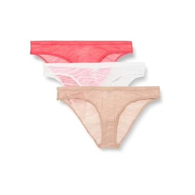 Bild av Calvin Klein dam 3 pack bikini (Low Rise), Calypso korall/cedar/vit, L, korall/ceder/vit, L