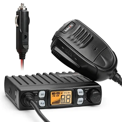 Bild av Radioddity CB 27 Pro 40 kanals mini radio med AM/FM nödkanal 9/19, 4W sändareffekt, VOX, RF förstärkning och fjärrhandhållen mikrofon