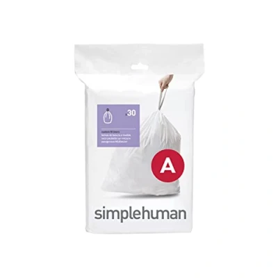 Bild av simplehuman CW0160 kod A Custom Fit Bin Liners, vit plast (förpackning med 30 liners)