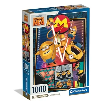 Bild av Clementoni 39798 pussel Samling Despicable Me 4, 1000 stycken affisch ingår, för vuxna 14 99 år, present till män/kvinnor, tillverkad i Italien, flerfärgad