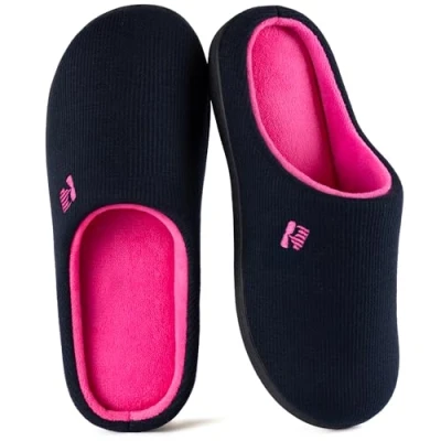Bild av RockDove Damer original tvåfärgade tofflor med skumgummi, Mörk marinblå och fuscia, 43/44.5 EU