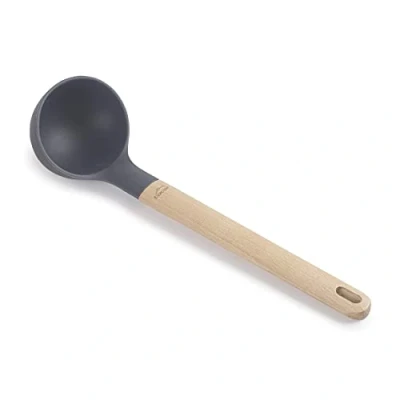 Bild av LACOR 68187 Silicone Unite Castle, Serveringsskopa i bokträ, Skada inte pannan, Hög Temperaturbeständig, BPA fri, Längd: 32,5 cm, Ø9 130 ml, Grå