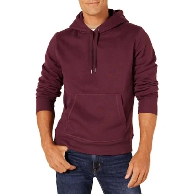 Bild av Amazon Essentials Men&#039;s Fleecetröja med huva (finns i Big &amp; Tall), Vinröd, M