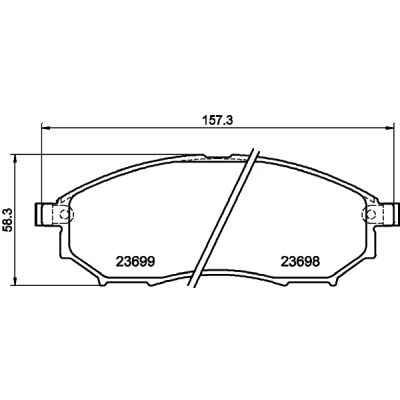 Bild av HELLA 8DB 355 013 141 Jeu de plaquettes frein avec indicateur d&#039;usure NISSAN: Qashqai / Qashqai+2 I, NP300 Navara Pick up, Pathfinder 3