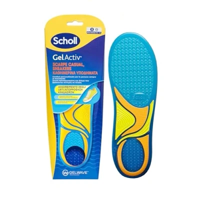 Bild av Scholl GelActiv Insoles Casual Shoes and Sneakers, Memory Foam with GelWave Shock Absorbing Technology, Comfort for People Always on The Motion, Size S