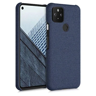 Bild av kwmobile Fodral kompatibelt med Google Pixel 5 skyddsfodral i textiltyg mörkblå