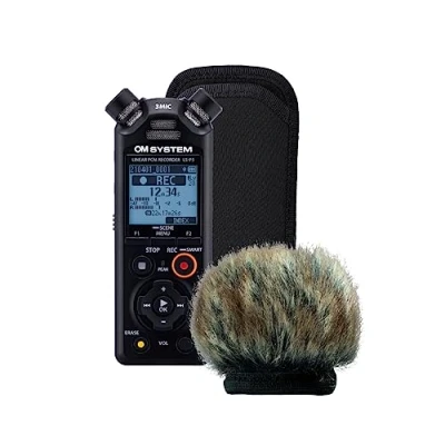 Bild av OM SYSTEM LS P5 Wind Protection / Outdoor Kit ljudinspelare med hög upplösning + mikrofonskyddet, mjukt skyddsfodral, mikro USB kabel, uppladdningsbara batterier ingår