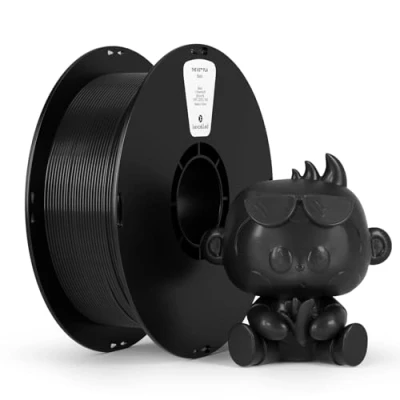 Bild av kexcelled PLA Filament, 1,75 mm+/ 0,03 mm, hög stabilitet, 1 kg spole (2,2 lbs), försiktigt rullad tråd, lämplig för de flesta FDM skrivare, svart