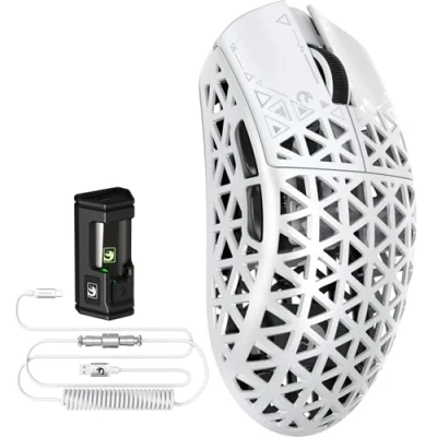 Bild av MAMBASNAKE M5 Ultra Carbon Fiber 8 000 Hz trådlös spelmus, 39 g superlight, 42000 DPI, PAW3950MAX sensor, Nordic 52840 chip, Bluetooth/2.4G/USB C Wired Mice with Mouse Coiled Cable, för PC/Mac