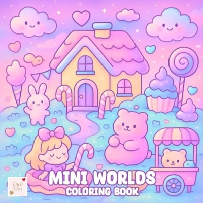 Bild av Mini Worlds Coloring Book: Explore Tiny Full of Magic and Wonder