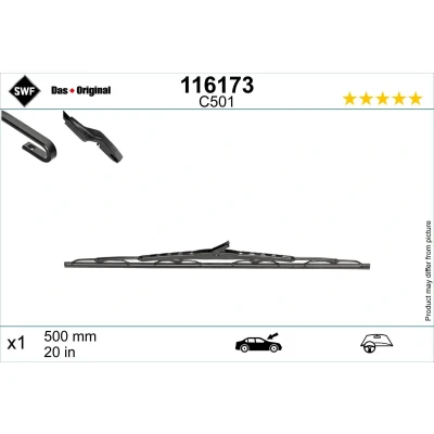 Bild av Balai d&#039;essuie glace Swf 116173 500mm conventionnel 20Pouce PEUGEOT: 406 Coupe, Berline, Break