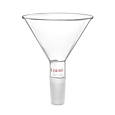 Bild av QWORK Glas kort stam pulver tratt filter för laboratorier med 100 mm topp O.D och 24/40 inre led