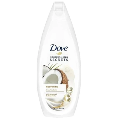 Bild av 6 pack Dove duschgel närande secrets restoring ritual kokosolja + almond mjölk 225 ml