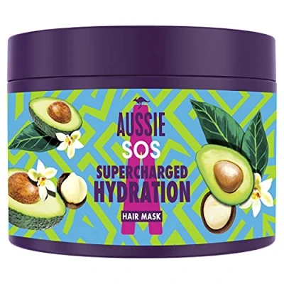Bild av Aussie, sos hårmask, ingredienser av naturligt ursprung, ger näring och återfuktar, med macadamianötsolja, för skadat hår, återvinningsbar förpackning, 450 ml