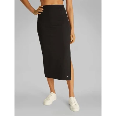 Bild av Calvin Klein Jeans Label Skirt Maxikjol, Storlek: Small, Black