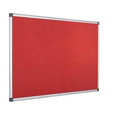 Bild av Bi Office Maya filtplatta, med aluminiumram, röd filtyta, för användning anslagstavlor, anslagstavla, 120 x 90 cm