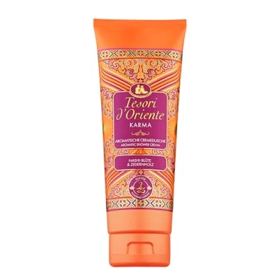 Bild av Tesori d&#039;Oriente krämdusch &quot;Karma&quot;, 250 ml, aromatisk duschgel med nashi blomma och cederträ, duschkräm för kroppsvård, wellnessritualer kropp sinnen