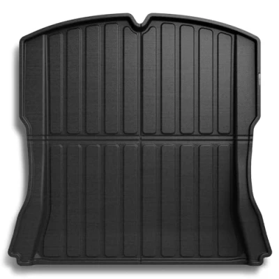 Bild av Spigen Tesla Model 3 Highland 2024 bakre bagageutrymmesmatta, stötsäkert XPE material för att skydda de inre facken, vattentät yta bagageutrymmesbricka Tillbehör Carbon Edition