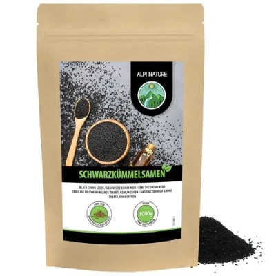Bild av Alpi Nature svart kummin hel (1 kg), frön 100 procent rena, förstås utan tillsatser, vegan