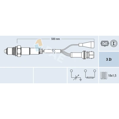 Bild av FAE 77105 Sonde lambda chauffé AUDI: 80 B4 Berline, A6 C4 Avant, 100 RENAULT: 25, ESPACE 2, FIAT: Coupe