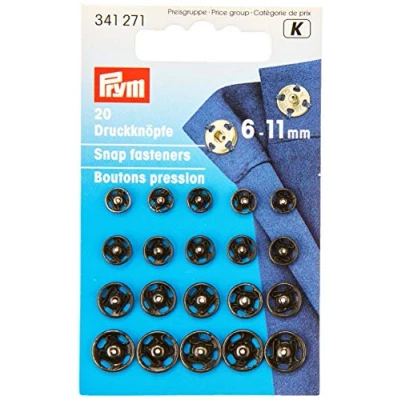Bild av Tryckknappar 6 11 mm sort. Svarta 20 st Prym