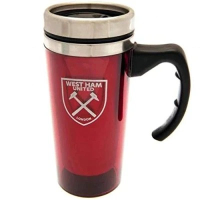Bild av West Ham United F.C. FC fotbollslag aluminium resor resa muggar med handtag, en storlek, Claret, flerfärgad, 1 Count (Pack of 1)