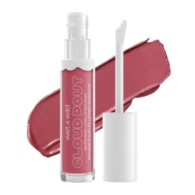 Bild av Wet n Wild Cloud Pout Marshmallow Lip Mousse, Matt Flytande Läppstift med Byggbar/Blandbar Formula, Berikad Näringsgivande Argan och Avokadoolja för att Jämna ut Fina Linjer, Marsh To My Mallow