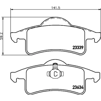 Bild av HELLA 8DB 355 009 891 Jeu de plaquettes frein non préparé pour indicateur d&#039;usure JEEP: GRAND Cherokee 2, II