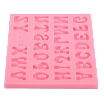 Bild av Silikon S¨¹?igkeits Form Alphabet Backkuchen Schokolade 3D 26 Buchstaben Rosa